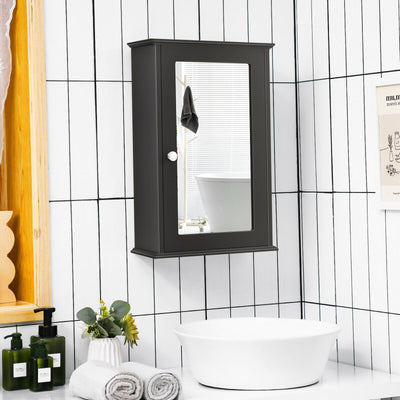 Bathroom Wall Cabinet with Single Mirror Door