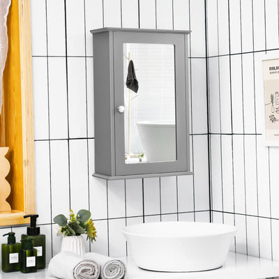 Bathroom Wall Cabinet with Single Mirror Door