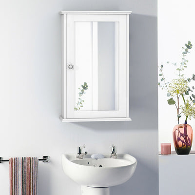 Bathroom Wall Cabinet with Single Mirror Door