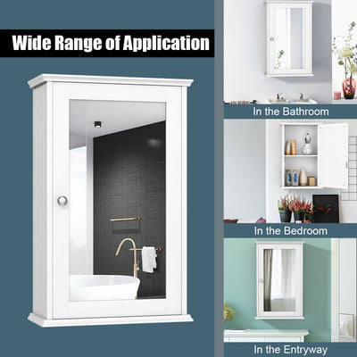 Bathroom Wall Cabinet with Single Mirror Door