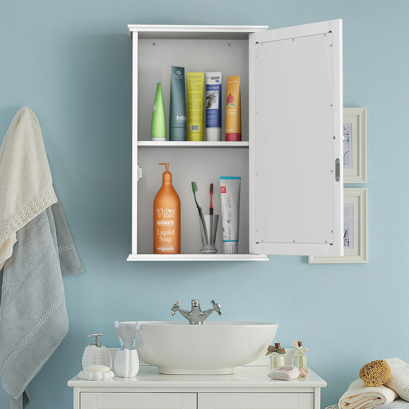 Bathroom Wall Cabinet with Single Mirror Door