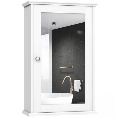 Bathroom Wall Cabinet with Single Mirror Door