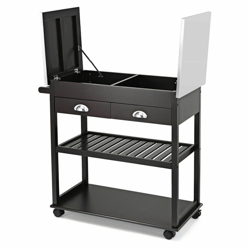 Rolling Kitchen Island Trolley Cart with 2 Drawers