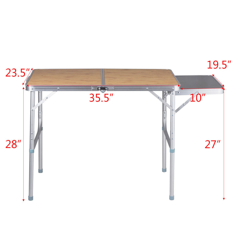 Aluminum Folding Picnic Camping Table with MDF Table Top