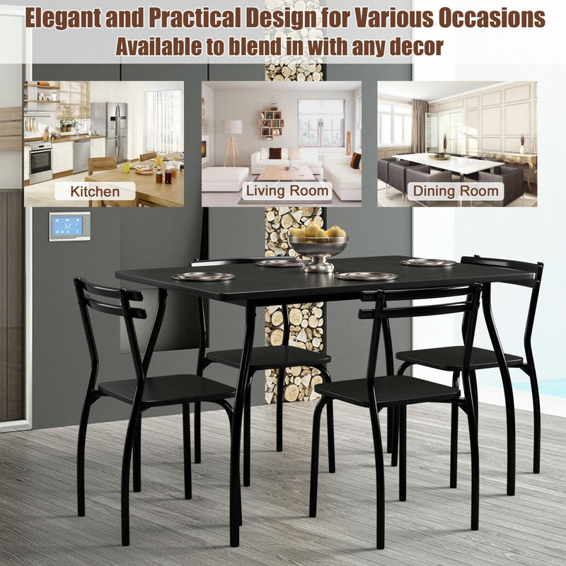 5 Pcs Dining Table Set with 4 Chairs