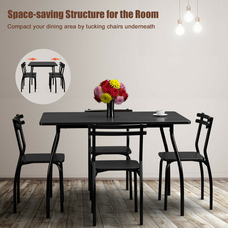 5 Pcs Dining Table Set with 4 Chairs