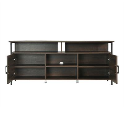 65" TV Stand with Open Shelves and Storage Cabinets