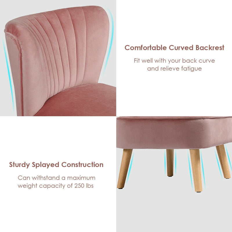 Armless Modern Velvet Leisure Chair