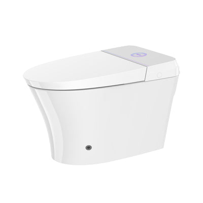 Elongated Smart Toilet Bidet in White with UV-A Sterilization, Auto Flush, Heated Seat and Remote