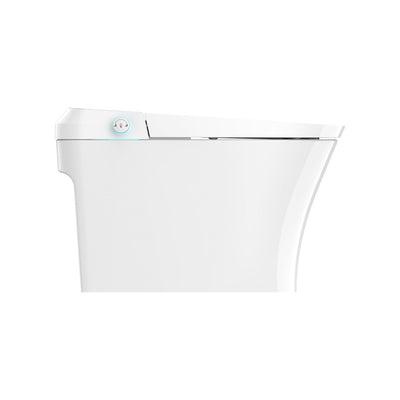 Elongated Smart Toilet Bidet in White with UV-A Sterilization, Auto Flush, Heated Seat and Remote