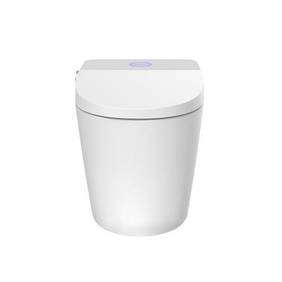 Elongated Smart Toilet Bidet in White with UV-A Sterilization, Auto Flush, Heated Seat and Remote