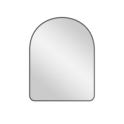 28 in. W x 36 in. H Arched Aluminum Framed Wall Bathroom Vanity Mirror in Matte Black