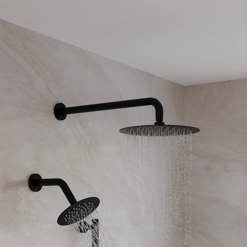 3-Function 10" Round Stainless Steel Shower System with Dual Mounting Options Wall-Mounted & Ceiling-Mounted, Sliding Bar