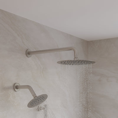 3-Function 10" Round Stainless Steel Shower System with Dual Mounting Options Wall-Mounted & Ceiling-Mounted, Sliding Bar