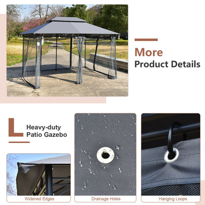 10 Feet x 13 Feet Tent Canopy Shelter with Removable Netting Sidewall