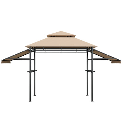 13.5 x 4 Feet Patio BBQ Grill Gazebo Canopy with Dual Side Awnings