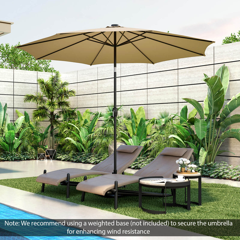 10 Feet Patio Umbrella with 112 Solar Lights and Crank Handle – Forclover 10 Feet Patio Umbrella with 112 Solar Lights and Crank Handle – Forclover