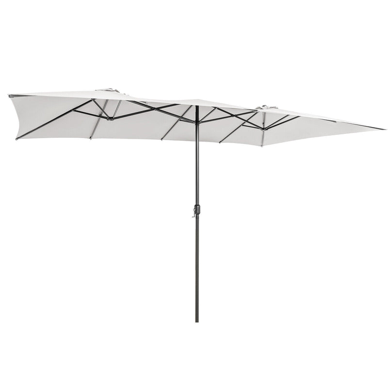 15 Feet Double-Sized Patio Umbrella with Crank Handle and Vented Tops – Forclover 15 Feet Double-Sized Patio Umbrella with Crank Handle and Vented Tops – Forclover