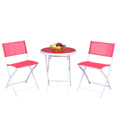 3 Pieces Patio Folding Bistro Set for Balcony or Outdoor Space