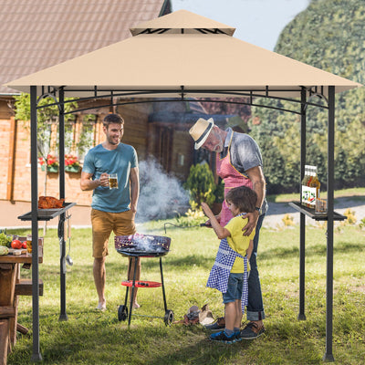 8 x 5 Feet Outdoor Barbecue Grill Gazebo Canopy Tent BBQ Shelter