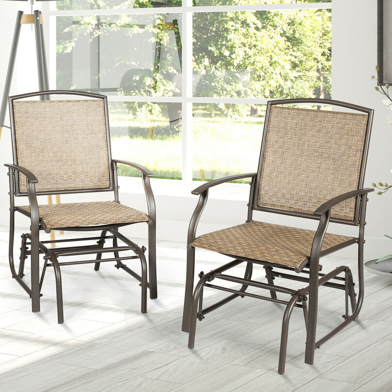 Set of 2 Swing Single Glider Rocking Chairs