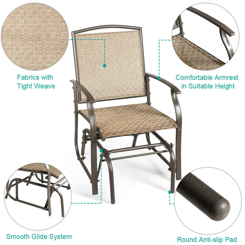 Swing Single Glider Rocking Chairs in Safe Rocking Design