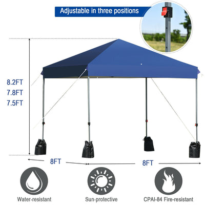 8 x 8 Ft Outdoor Canopy Tent with Roller Bag and Sand Bags