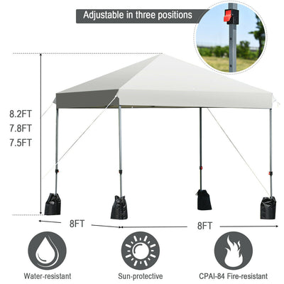 8 x 8 Ft Outdoor Canopy Tent with Roller Bag and Sand Bags