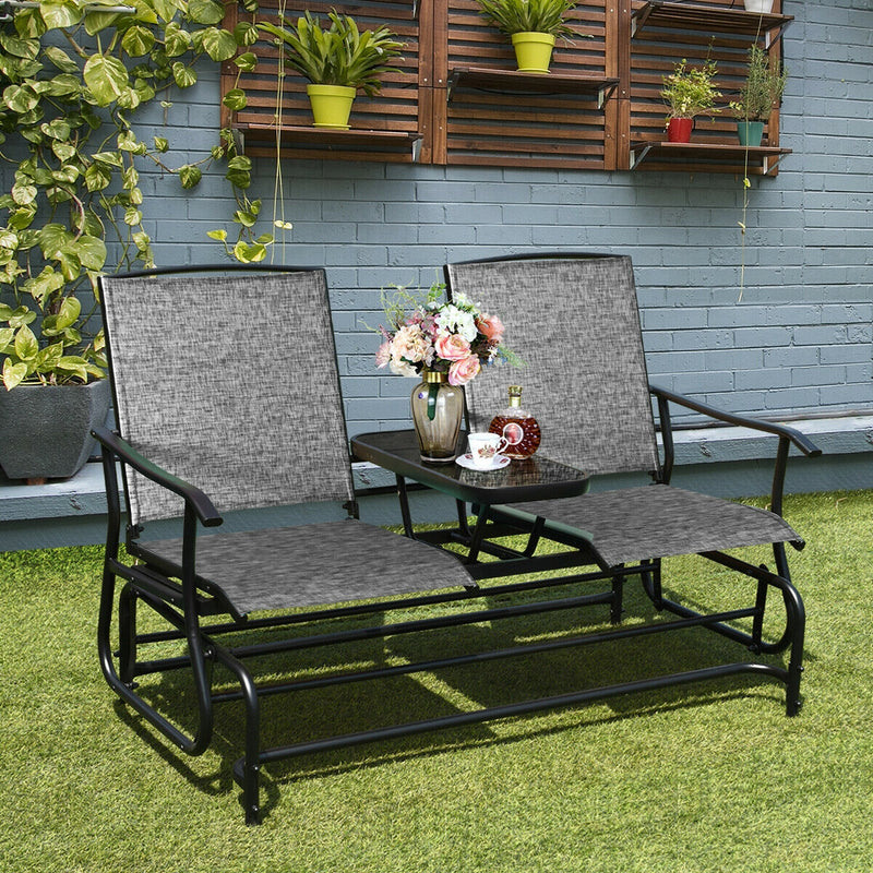 2-Person Outdoor Patio Double Rocking Loveseat