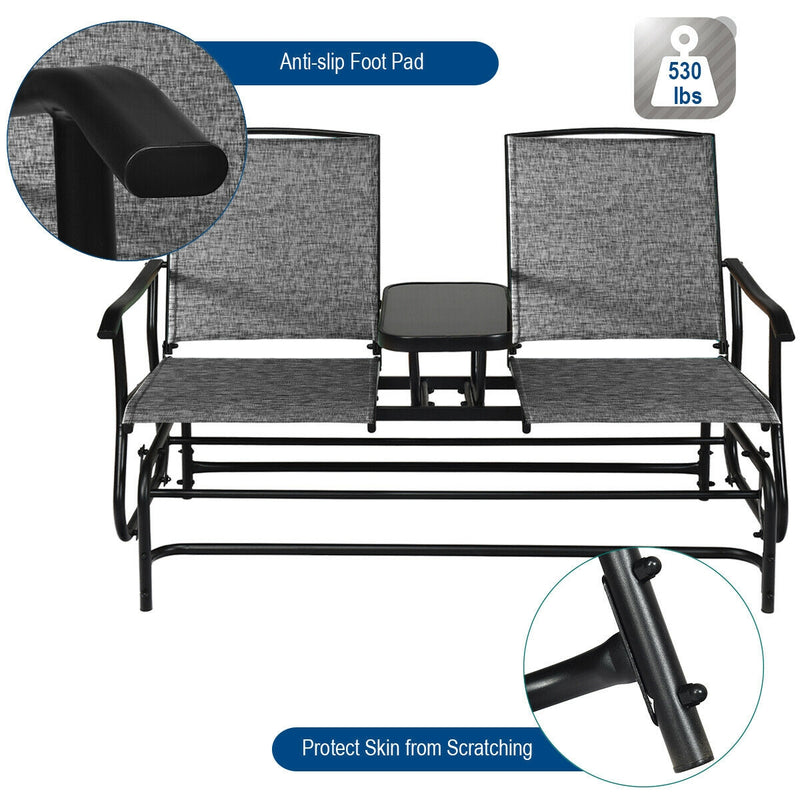 2-Person Outdoor Patio Double Rocking Loveseat