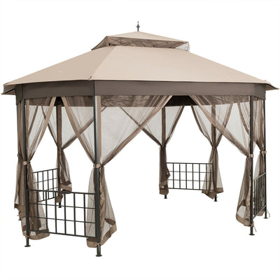 10’x 12’ Octagonal Patio Gazebo with Mosquito Net