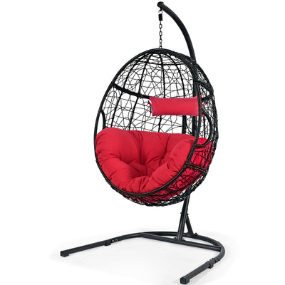 Hanging Cushioned Hammock Chair with Stand