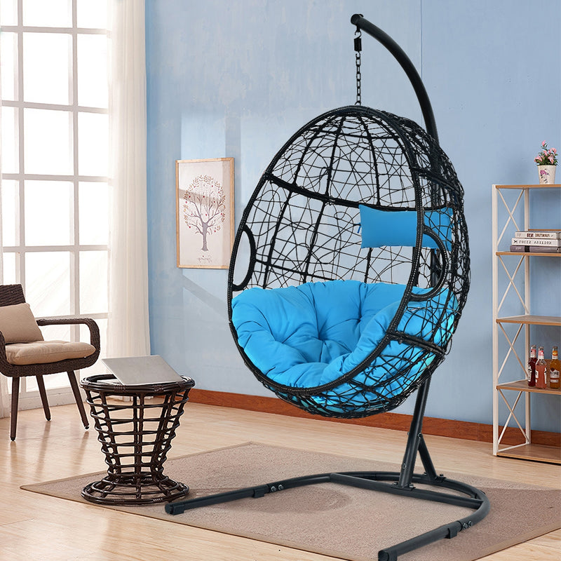 Hanging Cushioned Hammock Chair with Stand