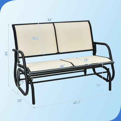 Swing Glider Chair 48 Inch Loveseat Rocker Lounge Backyard