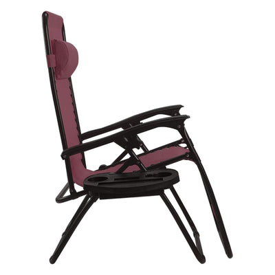 2 Pieces Folding Lounge Chair with Zero Gravity