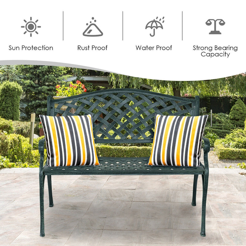 40 Inch Outdoor Aluminum Antique Garden Patio Bench