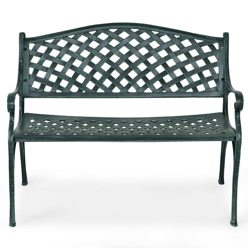 40 Inch Outdoor Aluminum Antique Garden Patio Bench