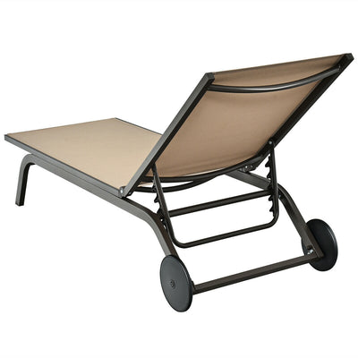 Aluminum Fabric Outdoor Patio Lounge Chair with Adjustable Reclining