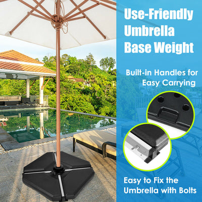 4 Pcs 195 lbs Patio Cantilever Offset Umbrella Base Weight Sand