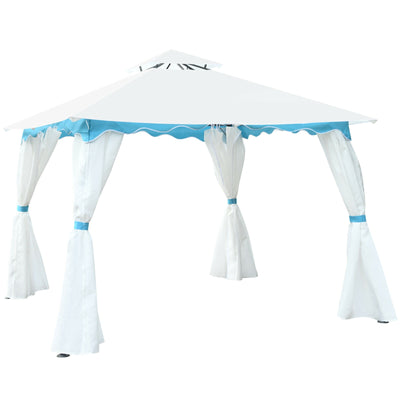 2-Tier 10' x 10' Patio Gazebo Canopy Tent with Side Walls