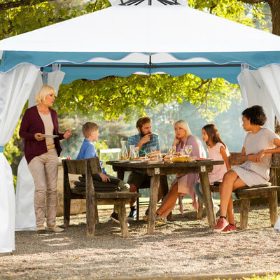 2-Tier 10' x 10' Patio Gazebo Canopy Tent with Side Walls