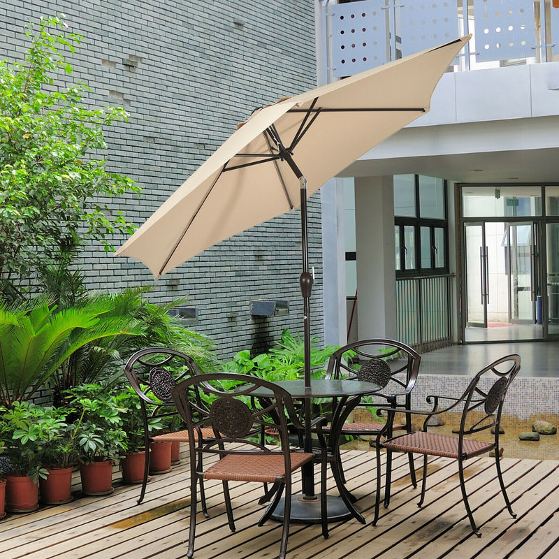 9 ft Outdoor Market Patio Table Umbrella Push Button Tilt Crank Lift