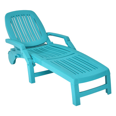 Adjustable Patio Sun Lounger with Weather Resistant Wheels