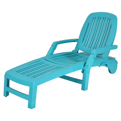 Adjustable Patio Sun Lounger with Weather Resistant Wheels