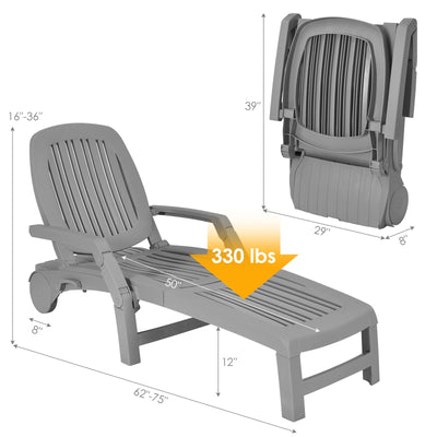 Adjustable Patio Sun Lounger with Weather Resistant Wheels