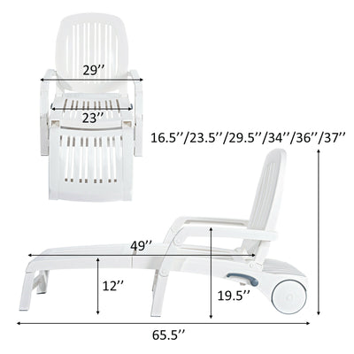 Adjustable Patio Sun Lounger with Weather Resistant Wheels