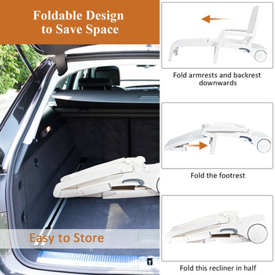 Adjustable Patio Sun Lounger with Weather Resistant Wheels