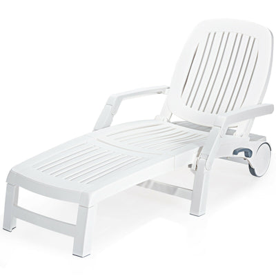 Adjustable Patio Sun Lounger with Weather Resistant Wheels