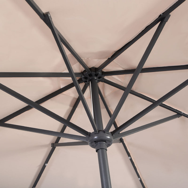 10ft Patio Solar Umbrella with Crank and LED Lights