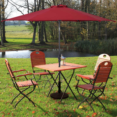 10ft Patio Solar Umbrella with Crank and LED Lights